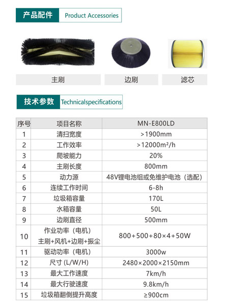 新型全封闭自卸式桑日扫地机MN-E800LD